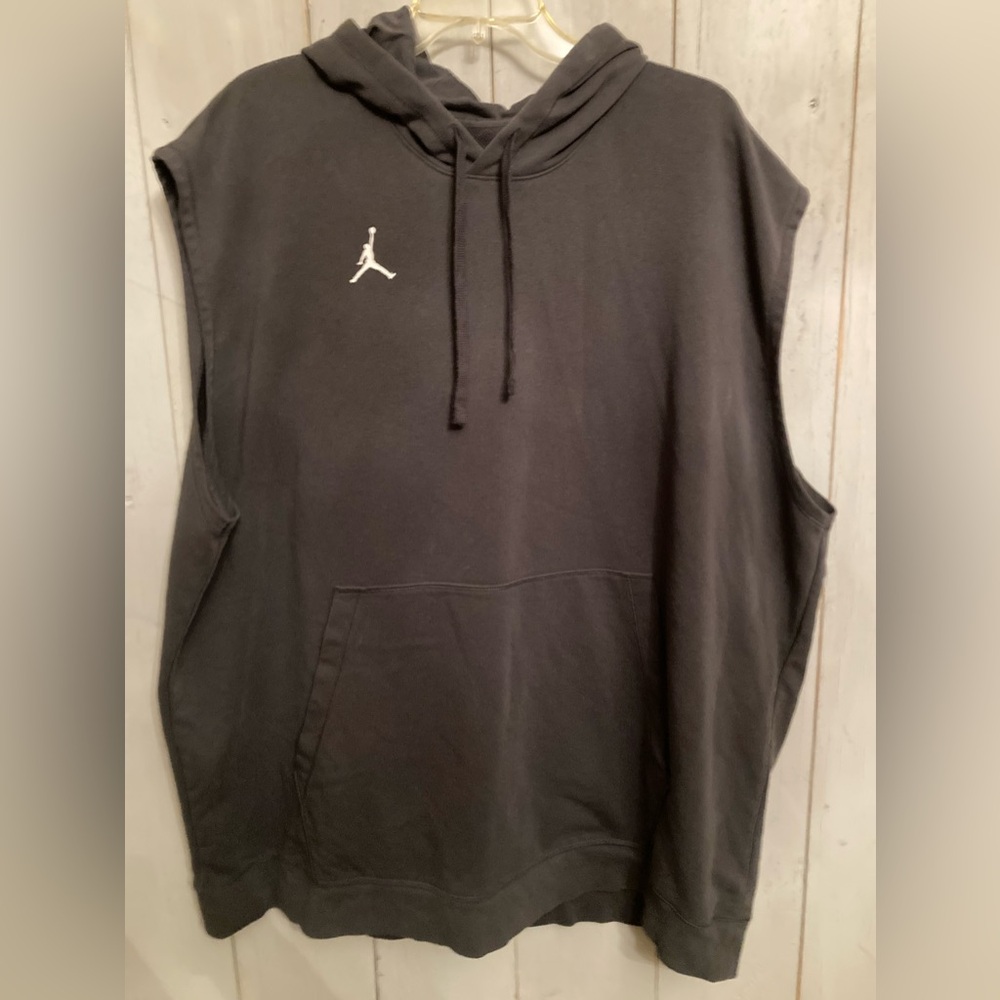 Nike Air Jordan Sleeveless Hoodie Men Dri Fit Terry Basketball
